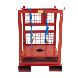 Transport container battery charging station adjustable in height