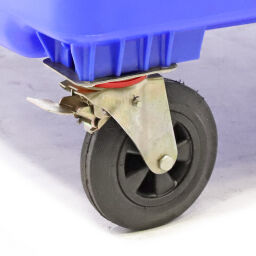 Afvalcontainer Afval en reiniging voor DIN-opname met scharnierend deksel.  L: 1400, B: 1020, H: 1290 (mm). Artikelcode: 36-1100-W-1