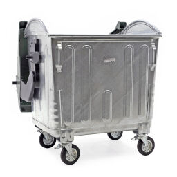 Müllcontainer Abfall und Reinigung für DIN-Adapter-Aufnahme geeignet mit Scharnierdeckel.  L: 1370, B: 1000, H: 1470 (mm). Artikelcode: 36-S1100-K