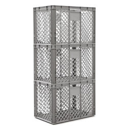 Stacking box plastic pallet tender walls + floor perforated Type:  pallet tender.  L: 600, W: 400, H: 420 (mm). Article code: 38-ECP64-42-S-P