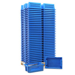 Stacking box plastic pallet tender walls perforated / floor closed New