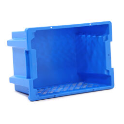Stacking box plastic nestable and stackable walls perforated / floor closed