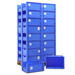Stapelboxen Kunststoff Palettenangebot 1 kurze Seite halb hoch 77-A025975-PAL