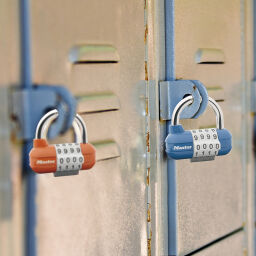Sicherheitszubehör padlock mit Zahlenschlössern.  L: 26, B: 64, H: 59 (mm). Artikelcode: 12-1523EURD