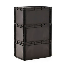 Stacking box plastic stackable esd all walls closed