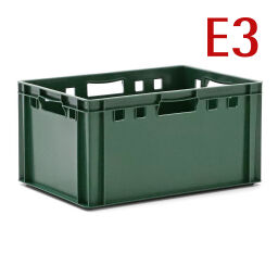 Stacking box plastic stackable e3 meat crate with open handles