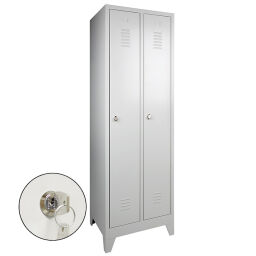 Cabinet locker cabinet 2 doors (cylinder lock) on pedestal 45-WRC2-P-CS