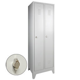 Cabinet locker cabinet 2 doors (padlock) on pedestal .  W: 600, D: 500, H: 1900 (mm). Article code: 45-WRC2-P-HS