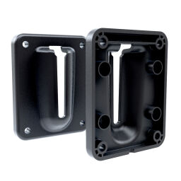Barriers Safety and marking accessories wall fixture.  L: 80, W: 23, H: 100 (mm). Article code: 10-WRECEIVER01