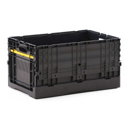 Stacking box plastic stackable and foldable with double lid + partition.  L: 600, W: 400, H: 320 (mm). Article code: 38-CT-120712