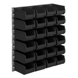 Storage bin plastic wall panel incl. 24 warehouse containers 38-fpom-20-t