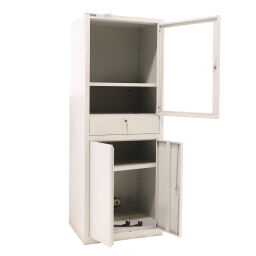 Cabinet computer cabinet lockable.  W: 650, D: 550, H: 1750 (mm). Article code: 77-A022854-01