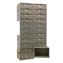 Stacking box plastic pallet tender all walls closed + open handles Used