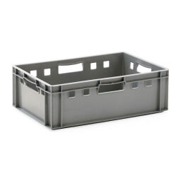 Stapelboxen Kunststoff stapelbar E2 Fleischkiste mit offenen Handgriffen Typ:  stapelbar.  L: 600, B: 400, H: 200 (mm). Artikelcode: 38-FB6420-E2-S