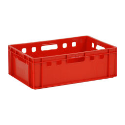 Stapelboxen Kunststoff stapelbar E2 Fleischkiste mit offenen Handgriffen Typ:  stapelbar.  L: 600, B: 400, H: 200 (mm). Artikelcode: 38-FB6420-E2-D