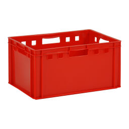 Stacking box plastic stackable E3 meat crate with open handles 38-FB6430-E3-D