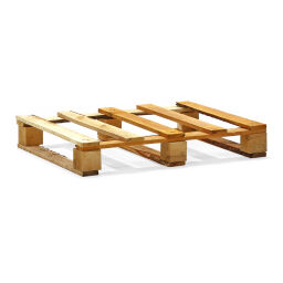 Gebruikte Pallet houten pallet met 3 sleden.  L: 800, B: 600, H: 150 (mm). Artikelcode: 99-4028GB