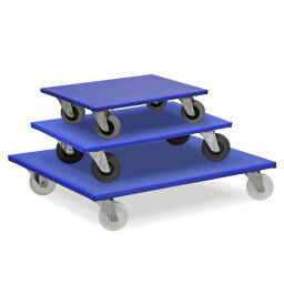 Blauer Möbelroller aus Polyamid, 4 Lenkrollen, Tragkraft 500 kg