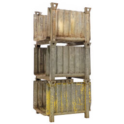 Stacking box steel fixed construction stacking box batch offer used Euronorm (mm):  1000 x 800.  L: 1000, W: 920, H: 795 (mm). Article code: 98-4522GB