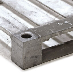 Pallet aluminium pallet 4-sided used.  L: 1200, W: 800, H: 140 (mm). Article code: 98-4553GB
