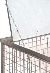 Mesh Stillages fixed construction stackable 1 flap at 1 long side Custom built.  L: 1240, W: 835, H: 970 (mm). Article code: 99-003-006