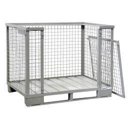 Mesh container fixed construction fixed mesh box structure a single removable panel