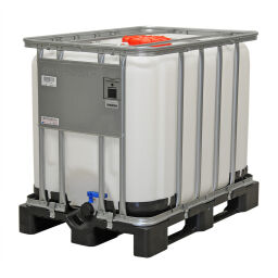 IBC Container IBC container 640 ltr UN-geprüft Boden:  Kunststoffpalette.  L: 1200, B: 800, H: 1000 (mm). Artikelcode: 99-035-KP-640-S
