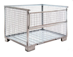 Mesh Stillages fixed construction stackable 1 flap at 1 long side Custom built.  L: 1500, W: 1000, H: 970 (mm). Article code: 99-1176
