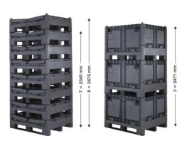 Stapelboxen kunststoff großvolumenbehälter stapel-/ einklappbar
