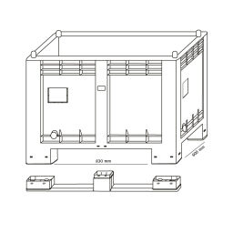 Stapelbox aus Kunststoff, Großvolumenbehälter, geschlossene Wände
