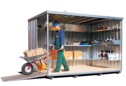 Container detachable containers with click system 2-part folding door at front side.  L: 4100, W: 2100, H: 2100 (mm). Article code: 99-869-4M