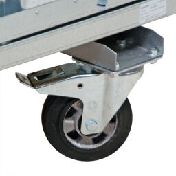 Container accessories 2 castor and 2 rigid wheels