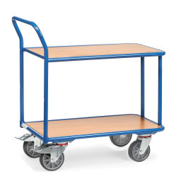 Warehouse trolley Fetra table top cart 4 castor wheels, 2 with brakes.  L: 970, W: 505, H: 970 (mm). Article code: 852600-03