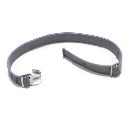 Cargo lashings retaining strap with 1 hook rubber .  L: 800, W: 40, H: 5 (mm). Article code: 99-1042-SPND
