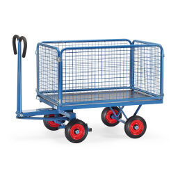 Transport trolley Fetra hand truck with 4 walls, of wire mesh 856433-V