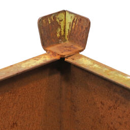 Gebruikte Stapelbak staal vaste constructie stapelbak 1 klep aan 1 lange zijde Euronorm (mm):  1200 x 800.  L: 1280, B: 855, H: 950 (mm). Artikelcode: 98-4948GB