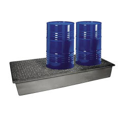 Plastic trays Retention Basin Retention Basin for 3x 200 litre steel /plastic drums.  L: 1880, W: 850, H: 200 (mm). Article code: 40-7083