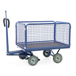 Transport trolley hand truck with 4 walls, of wire mesh 856443-V-01