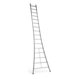 Gebruikte Ladders Trap enkel rechte ladder 16 treden  Breedte (mm):  410.  B: 410, H: 4150 (mm). Artikelcode: 98-5007GB