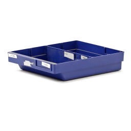 Storage bin plastic with separation wall stackable
