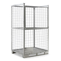 Mesh Stillages fixed construction stackable 1 flap at 1 long side.  L: 1200, W: 1000, H: 2000 (mm). Article code: 98-5075