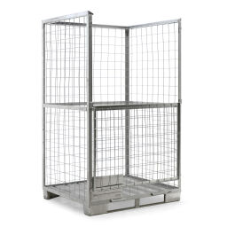 Mesh Stillages fixed construction stackable 1 flap at 1 long side.  L: 1200, W: 1000, H: 2000 (mm). Article code: 98-5075