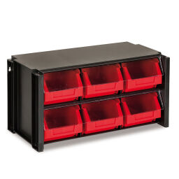 Cabinet assortment cabinet  including 6 storage bins .  L: 360, W: 170, H: 190 (mm). Article code: 11-306006