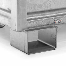 Caisse palette métallique construction compact avec quatre murs fermés