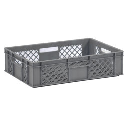 Stacking box plastic stackable walls + floor perforated 38-BK6415-PP-S