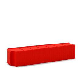 Magazijnbak kunststof met etikethouder stapelbaar Kleur:  rood.  L: 400, B: 90, H: 80 (mm). Artikelcode: 38-IB40-01D