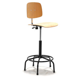 Gebruikte Werktafel werkplaatsstoel in hoogte verstelbaar.  L: 540, B: 540, H: 640 (mm). Artikelcode: 77-A015728