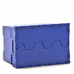 Stacking box plastic nestable and stackable provided with lid consisting of two parts Type:  nestable and stackable.  L: 600, W: 400, H: 400 (mm). Article code: 99-6544