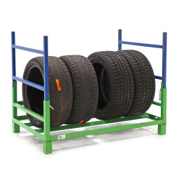 Gebrauchte Reifenlagerung stapelbar Senkrechte Beladung.  L: 1260, B: 800, H: 970 (mm). Artikelcode: 98-5116GB