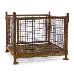 Mesh Stillages fixed construction stackable B-quality, with damage used.  L: 1300, W: 1150, H: 1050 (mm). Article code: 98-5295GB-B